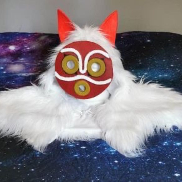 Princess mononoke hood and mask cosplay set - Picture 4 of 5